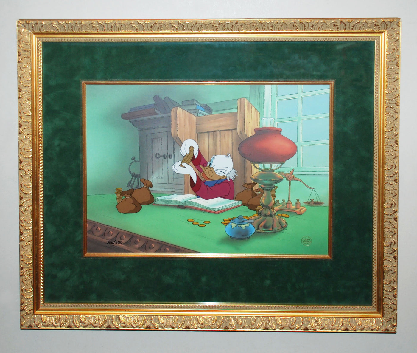 Original Disney Limited Edition cel from Mickey's Christmas Carol featuring Scrooge McDuck
