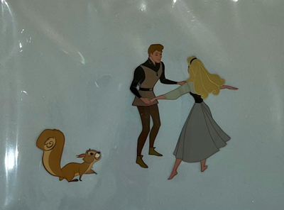 Original Disney Production Cel from Sleeping Beauty Featuring Briar Rose and Prince Phillip
