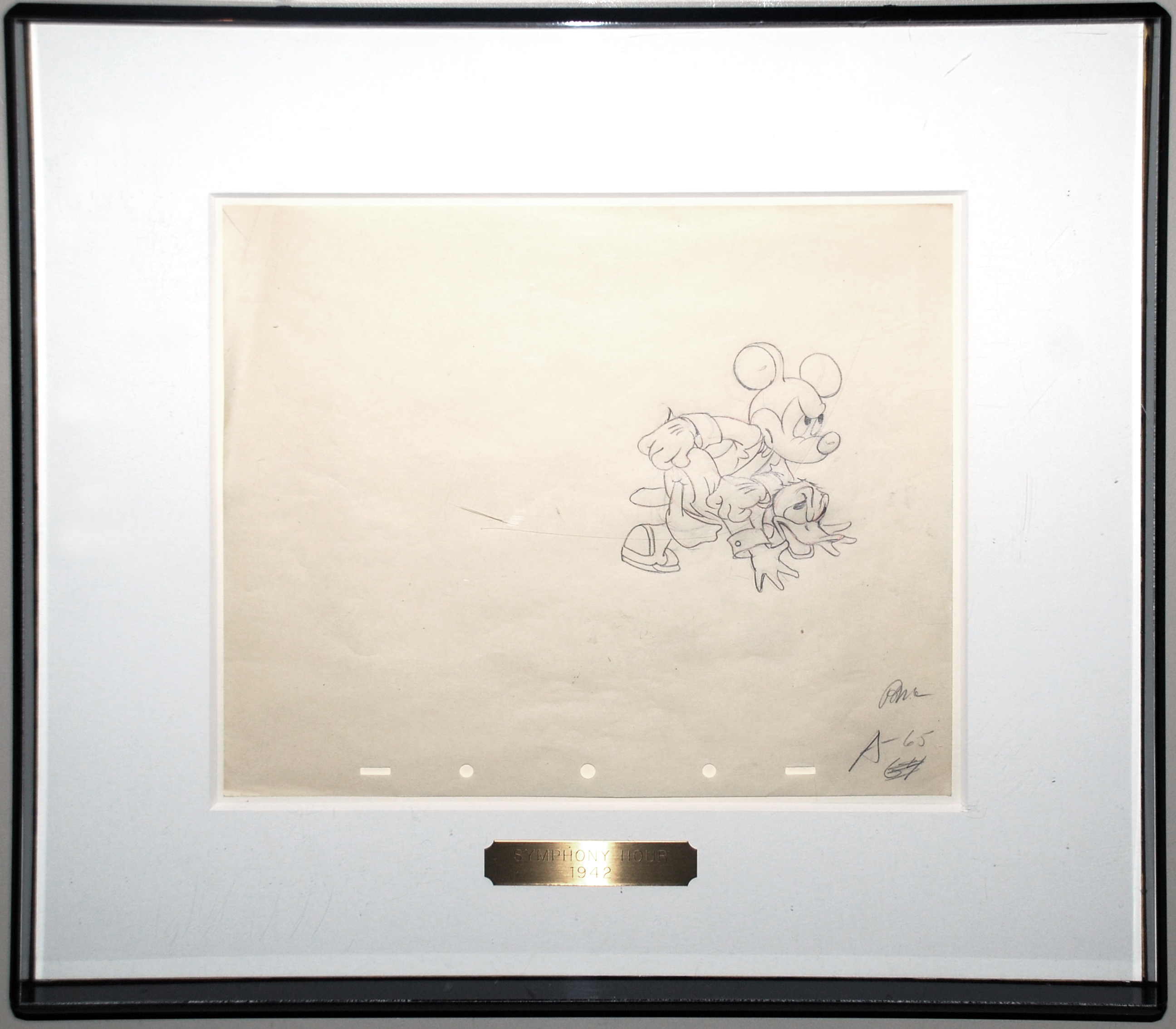 Original Walt Disney Production Drawing of Mickey Mouse and Donald 