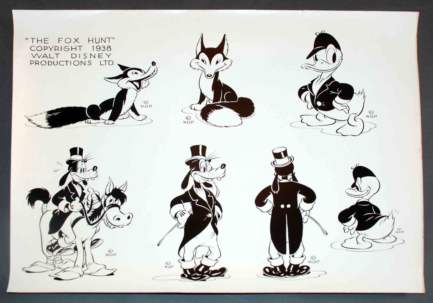 Original Walt Disney Model Sheet  "The Fox Hunt"