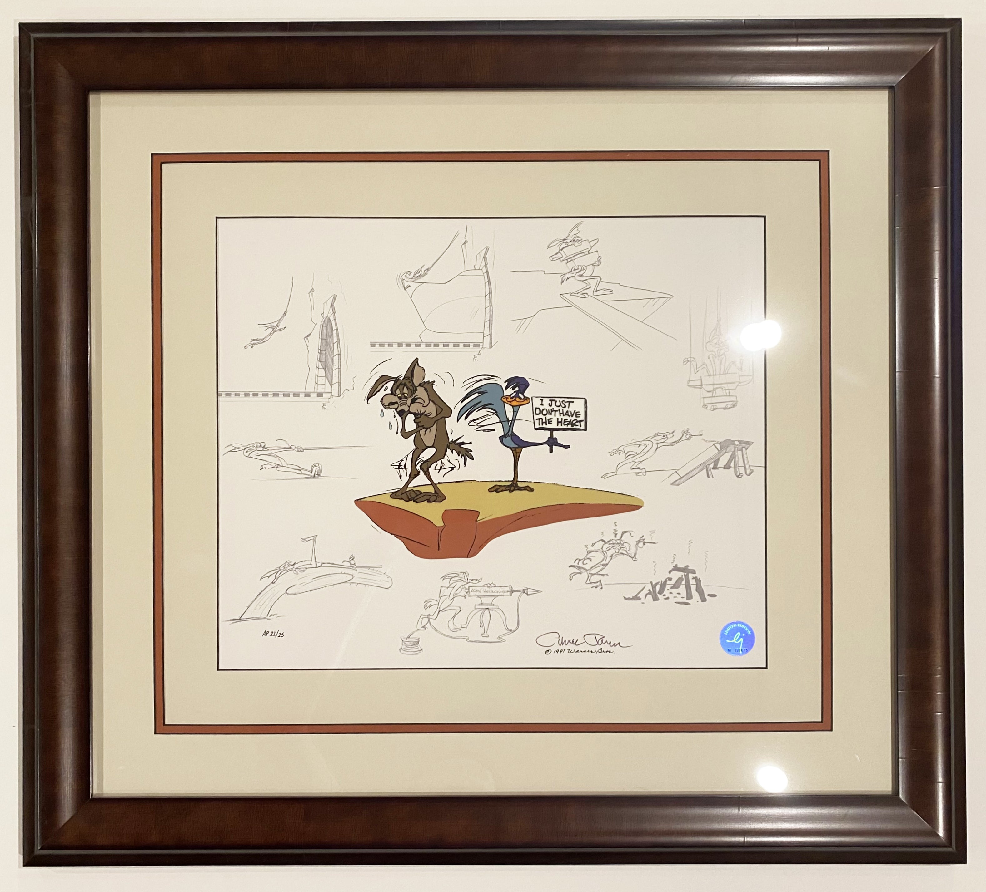 Warner Brothers Limited Edition Cel "Zoom and Bored" Signed By Chuck