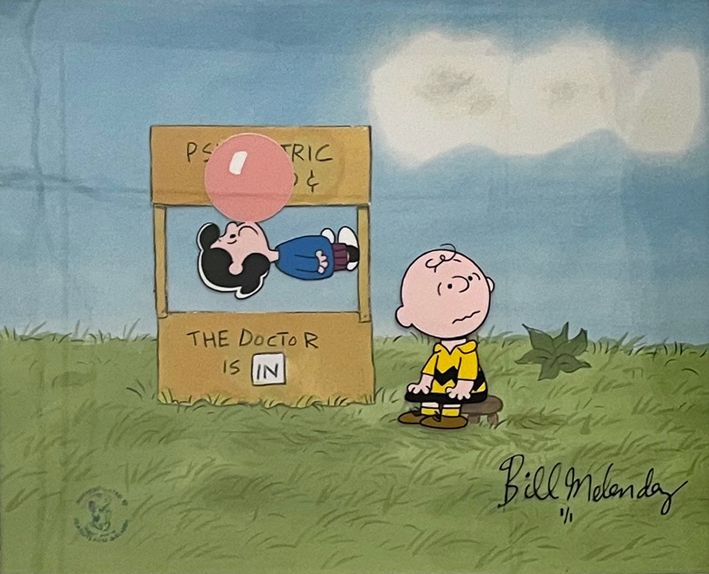 Original Peanuts Production Drawings with 1/1 Cel featuring Charlie Brown and Lucy