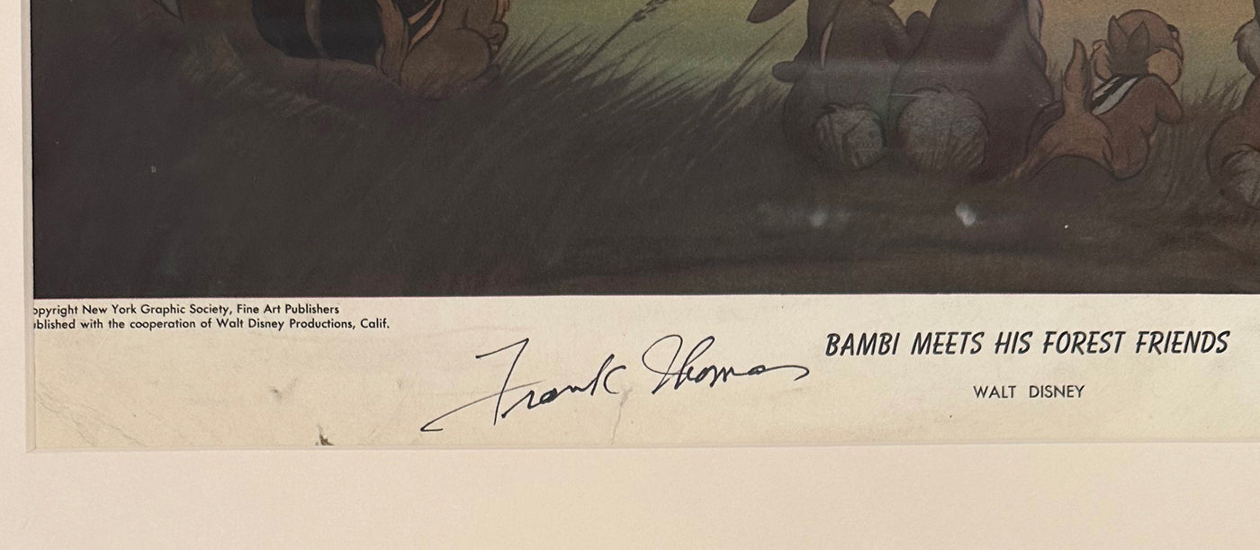 Original Bambi Meets His Forest Friends Lithograph Signed By Frank Thomas And Ollie Johnston