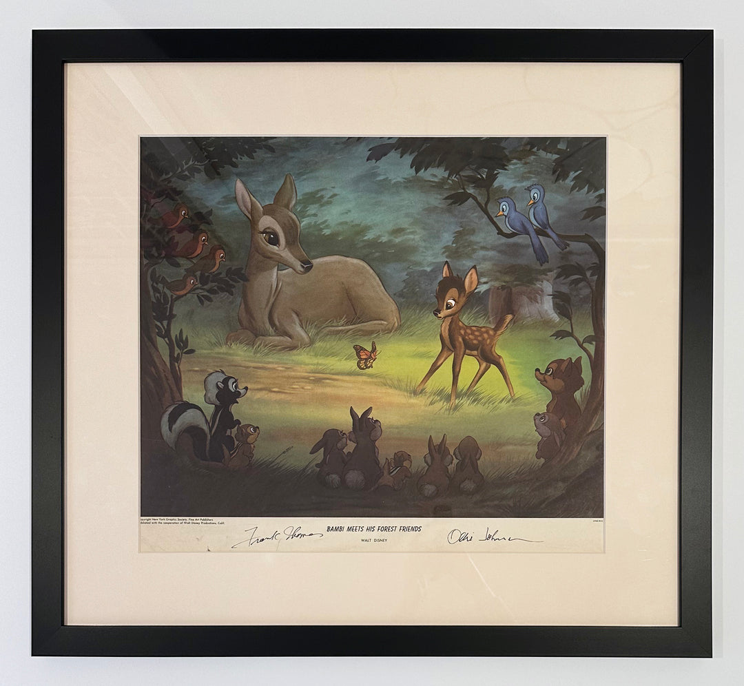 Original Bambi Meets His Forest Friends Lithograph Signed By Frank