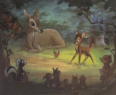Original Bambi Meets His Forest Friends Lithograph Signed By Frank Thomas And Ollie Johnston