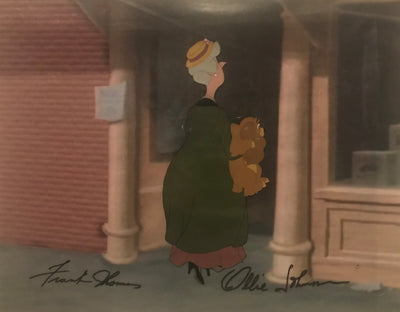 Original Walt Disney Production Cel from Lady and the Tramp signed by Frank Thomas and Ollie Johnston