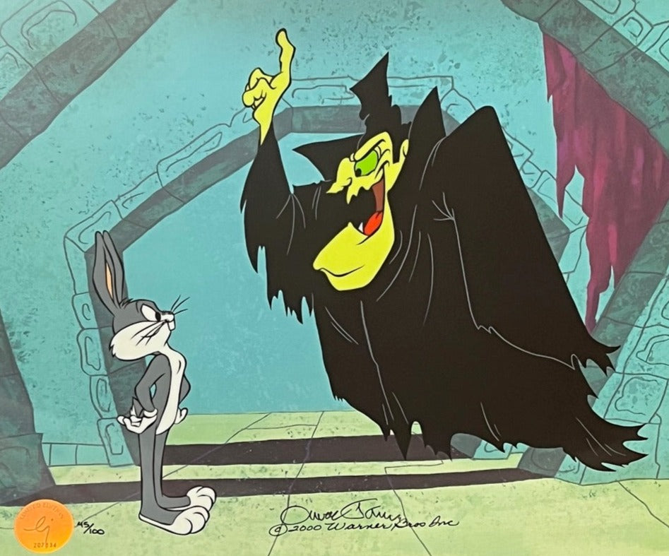 Original Warner Brothers Limited Edition Cel featuring Bugs Bunny, Signed by Chuck Jones