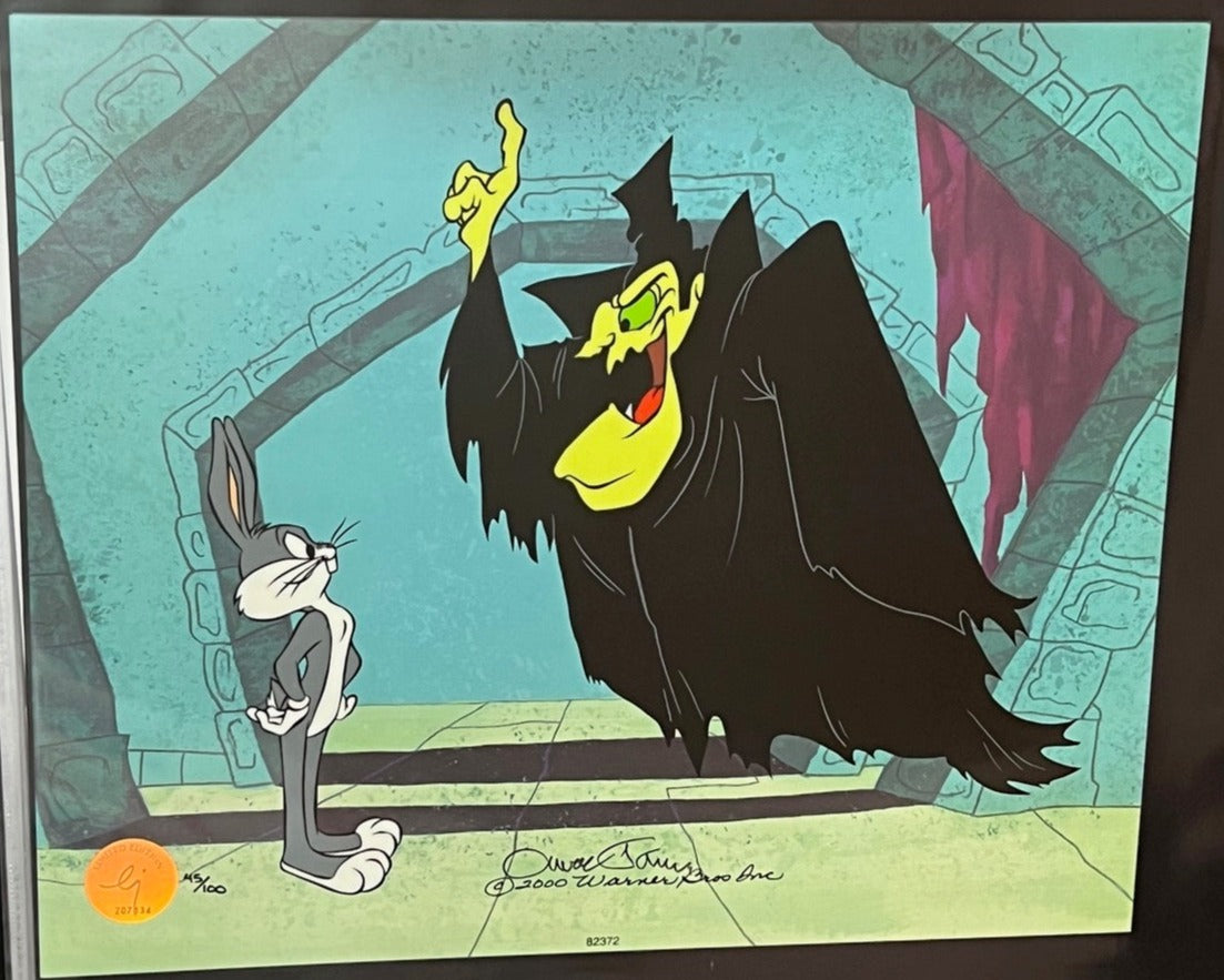 Original Warner Brothers Limited Edition Cel featuring Bugs Bunny, Signed by Chuck Jones