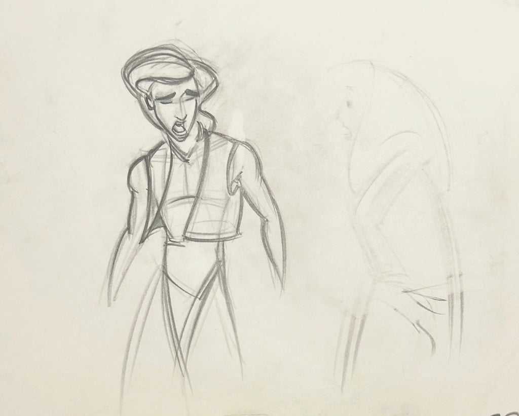 Original Walt Disney Production Drawing featuring Aladdin (1992