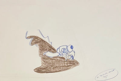 Original Walt Disney Production Drawing from Aladdin featuring Aladdin and Jasmine