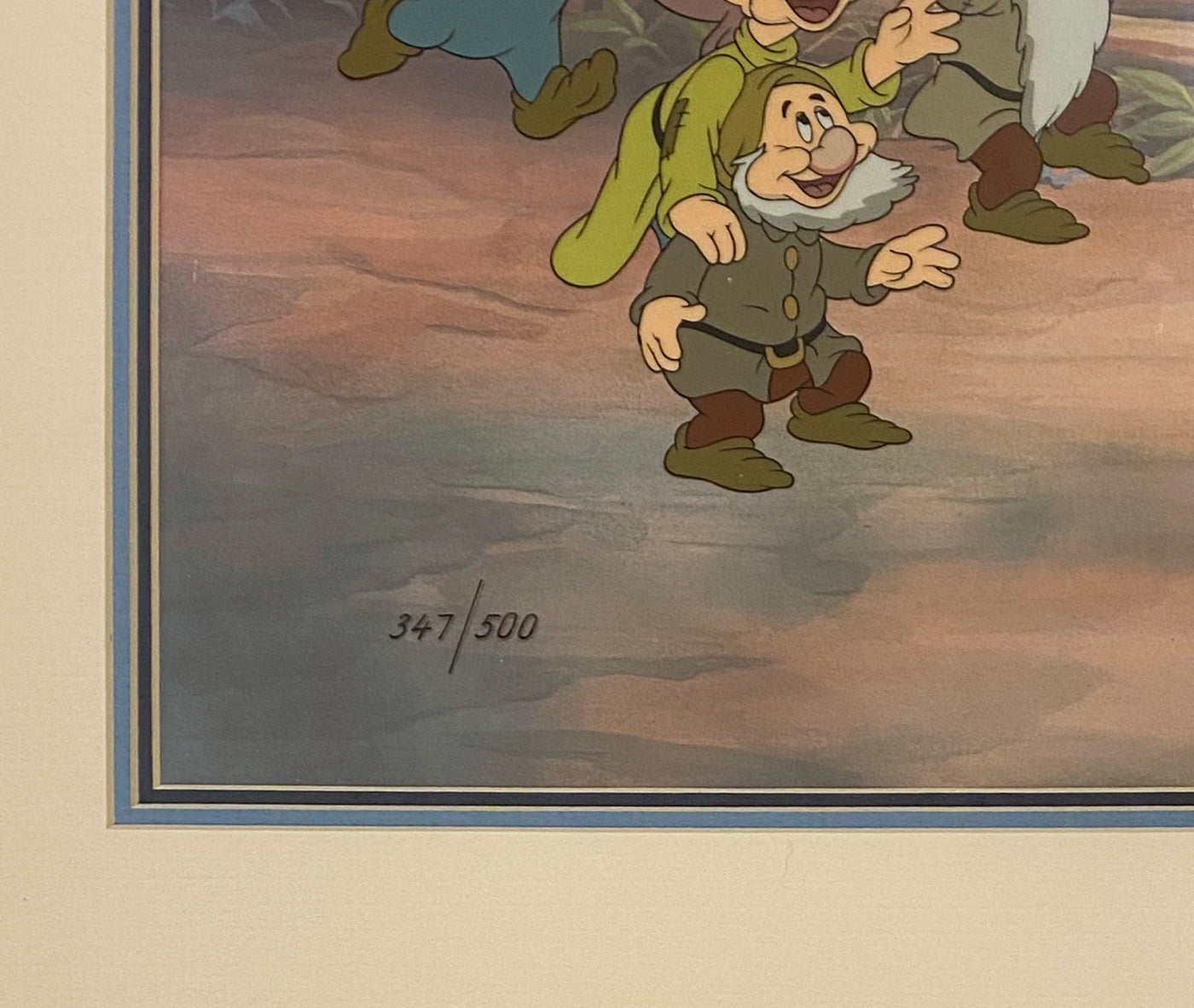 Original Walt Disney Limited Edition Cel "Snow White, Prince and Dwarfs" from Snow White and the Seven Dwarfs
