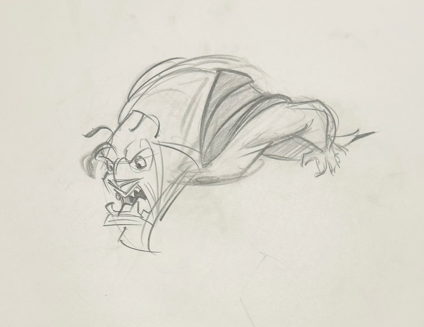 Original Walt Disney Production Drawing featuring Beast