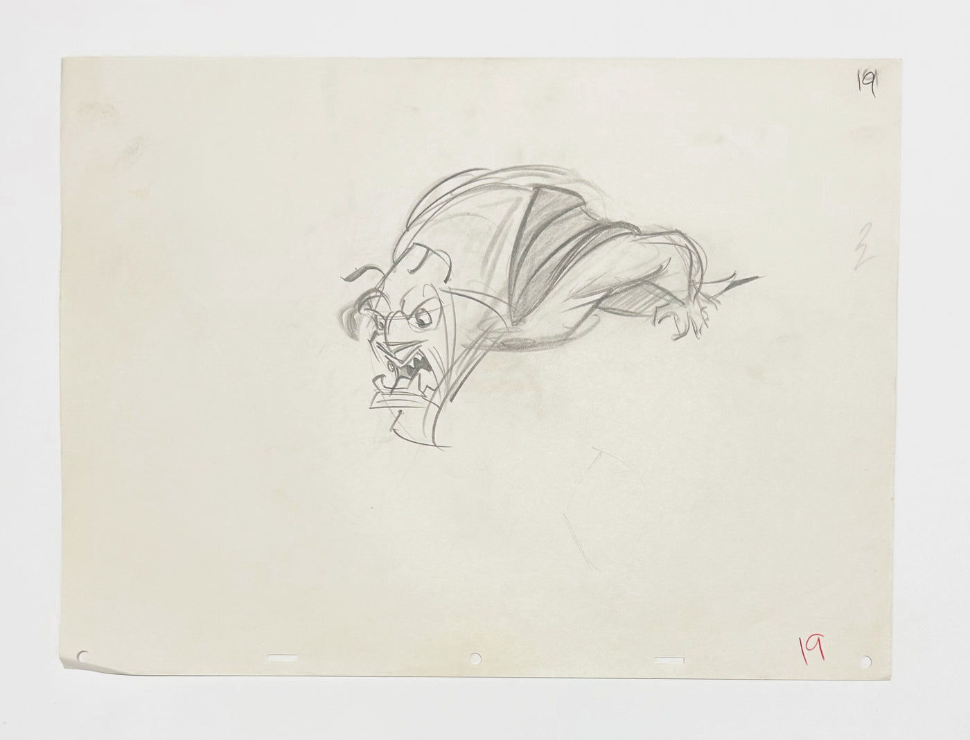 Original Walt Disney Production Drawing featuring Beast