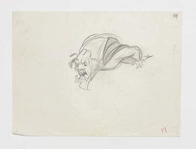 Original Walt Disney Production Drawing featuring Beast