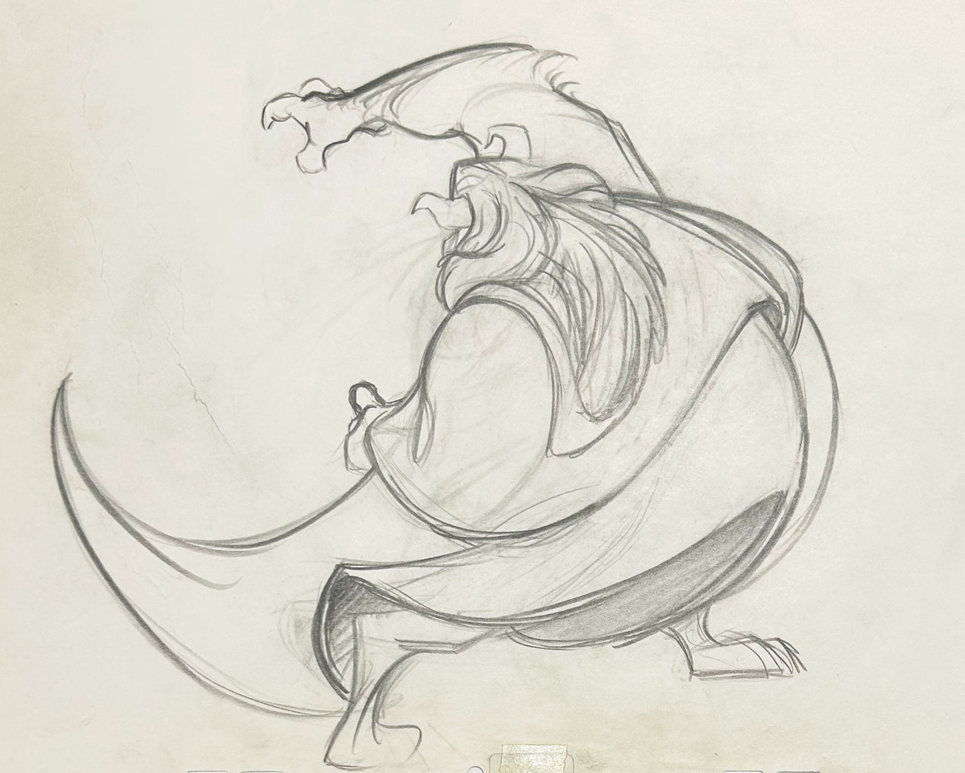 Original Walt Disney Production Drawing featuring Beast