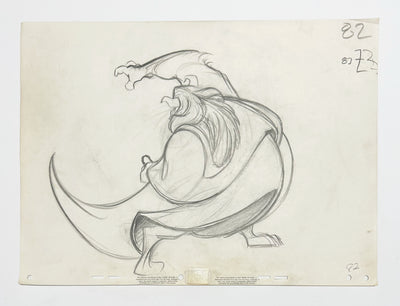 Original Walt Disney Production Drawing featuring Beast