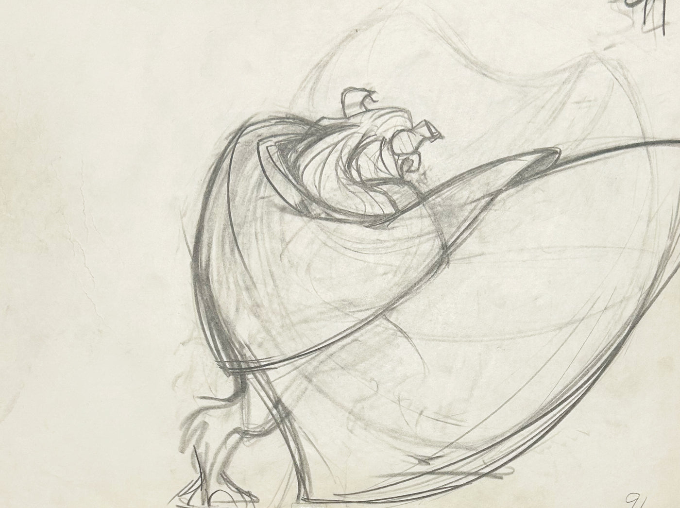 Original Walt Disney Production Drawing featuring Beast