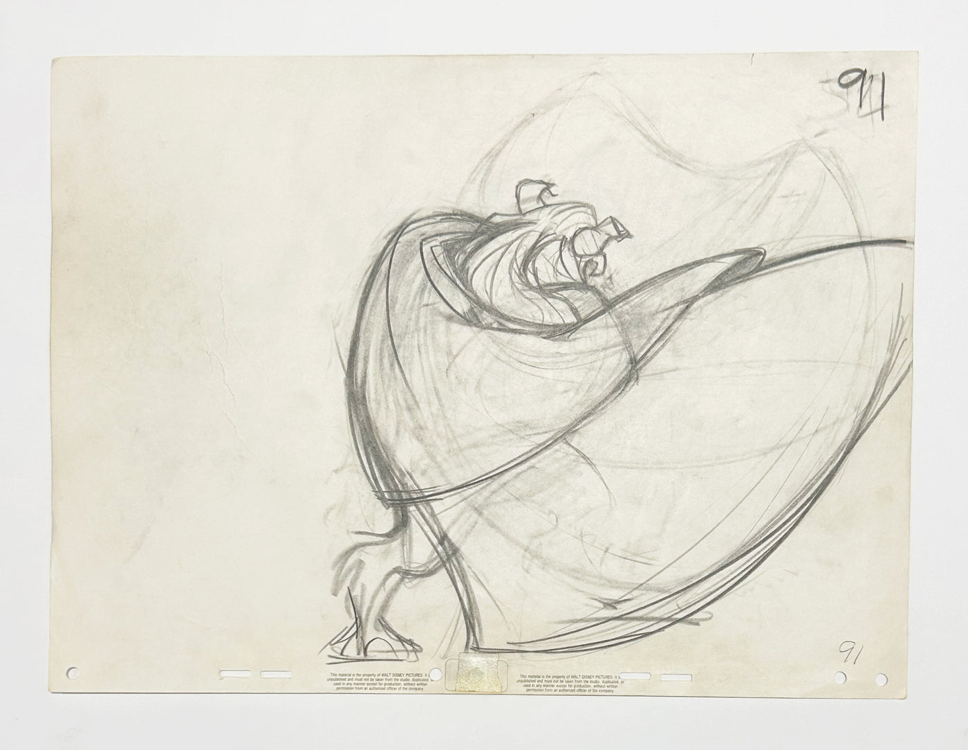 Original Walt Disney Production Drawing featuring Beast