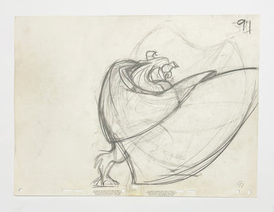 Original Walt Disney Production Drawing featuring Beast