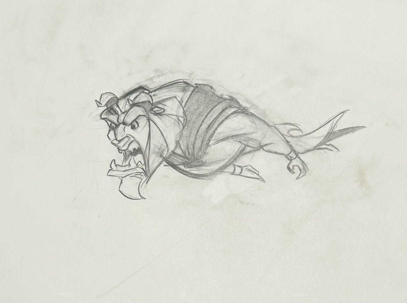 Original Walt Disney Production Drawing featuring Beast