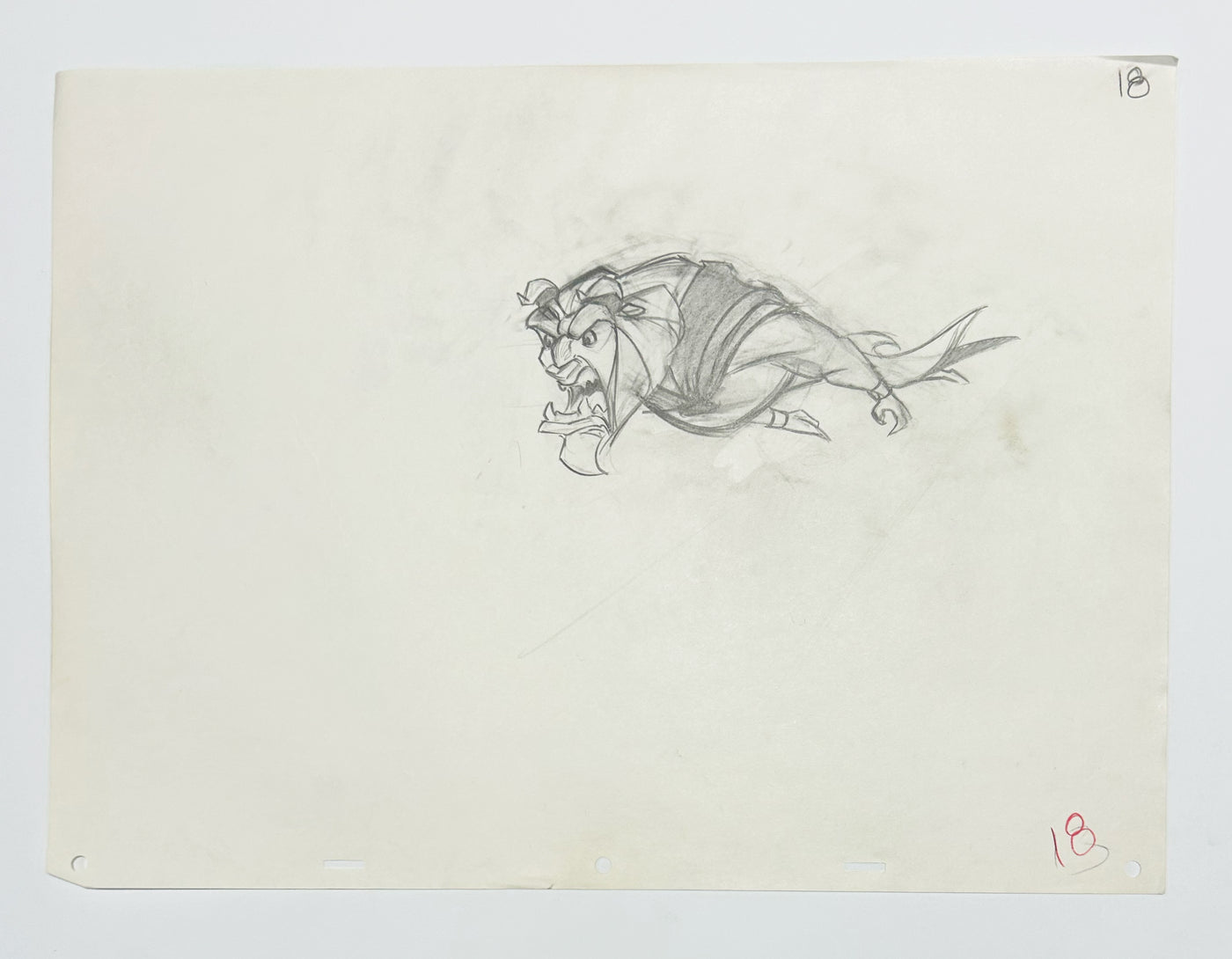 Original Walt Disney Production Drawing featuring Beast