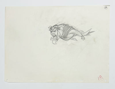 Original Walt Disney Production Drawing featuring Beast