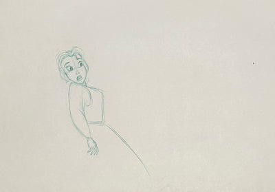 Original Walt Disney Production Drawing from Beauty and the Beast featuring Belle