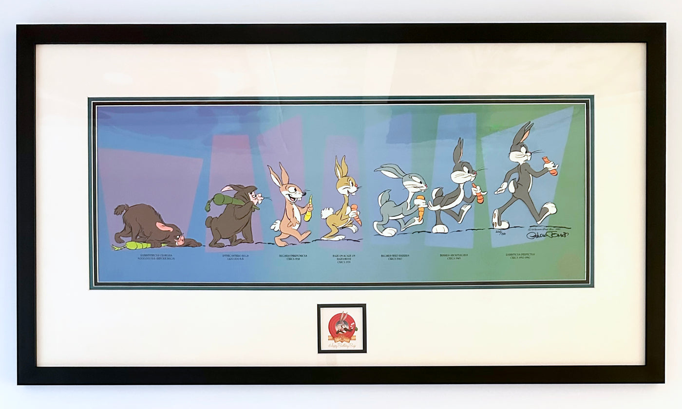 Original Warner Brothers Limited Edition Cel "Evolution of Bugs" Signed by Chuck Jones