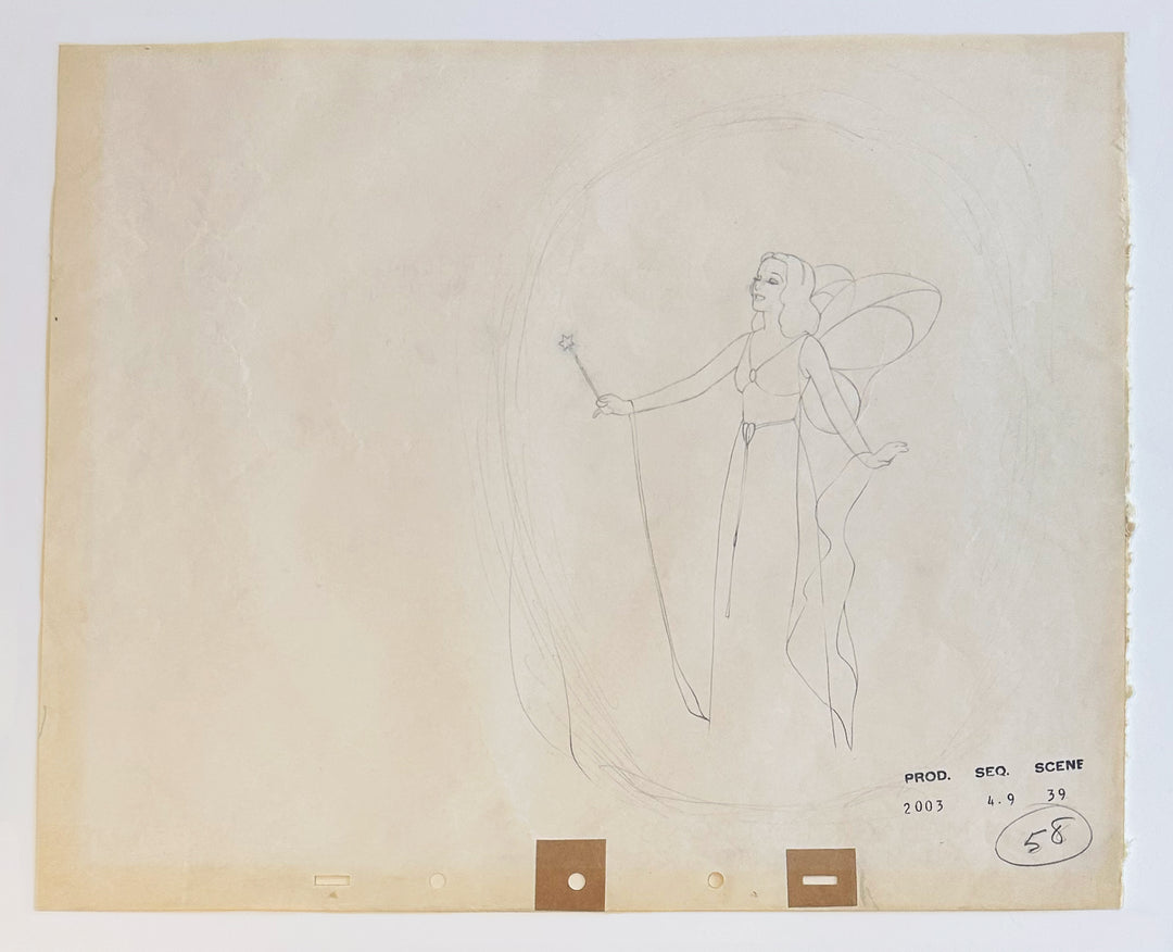 Original Walt Disney Production Drawing from Pinocchio featuring