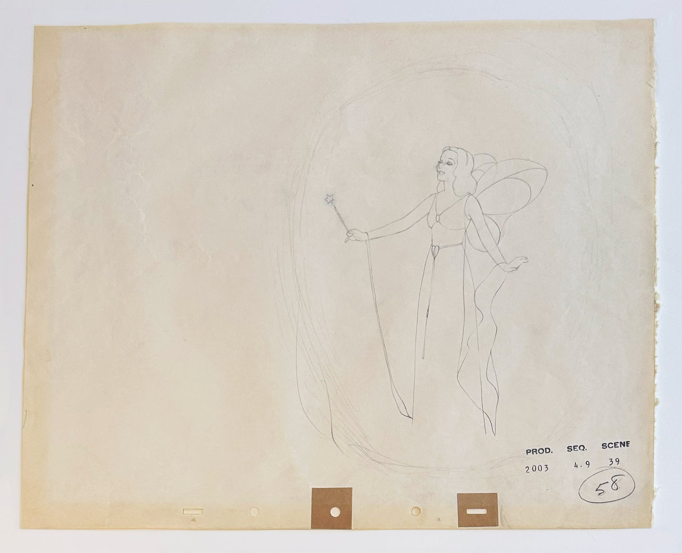 Original Walt Disney Production Drawing from Pinocchio featuring