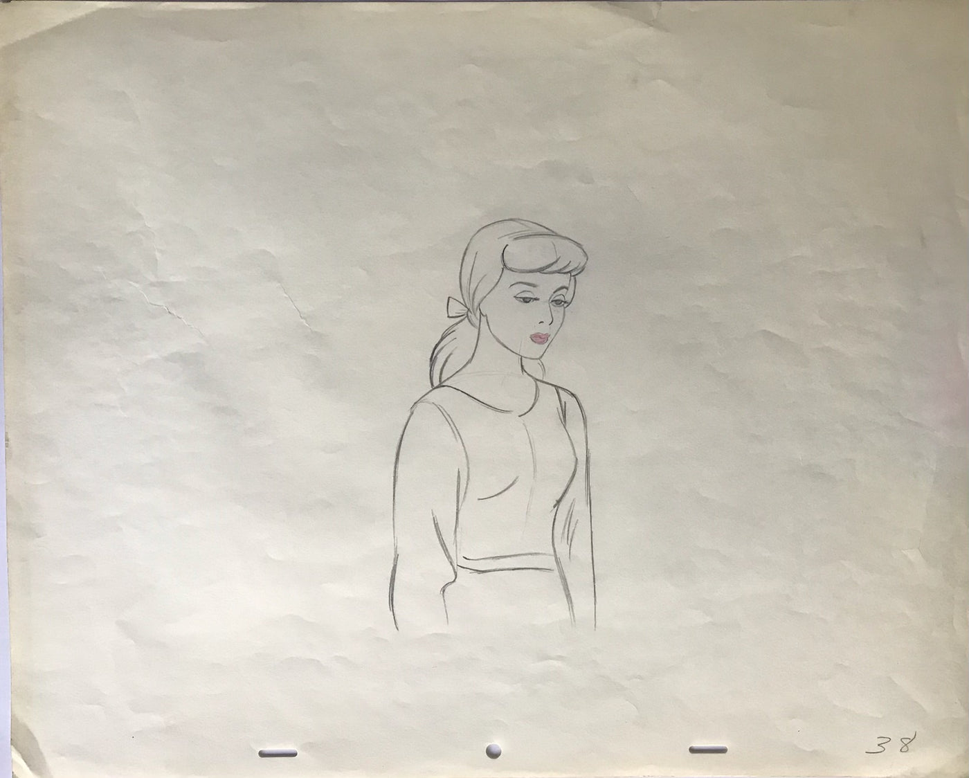 Original Walt Disney Production Drawing from Cinderella featuring Cinderella