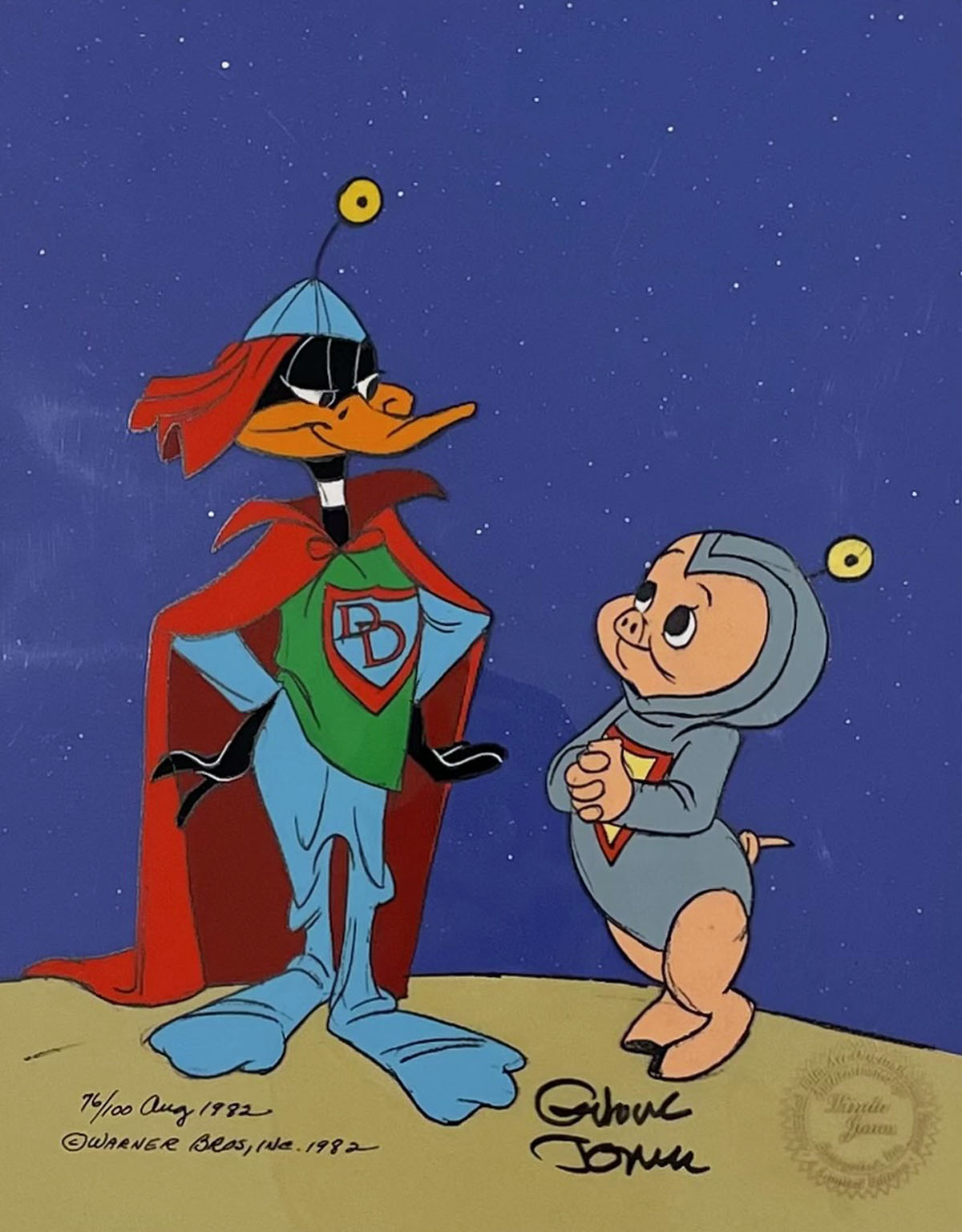 Original Warner Brothers Limited Edition Cel Daffy And Porky Duck original-warner-brothers-limited-edition-cel-daffy-and-porky-duck