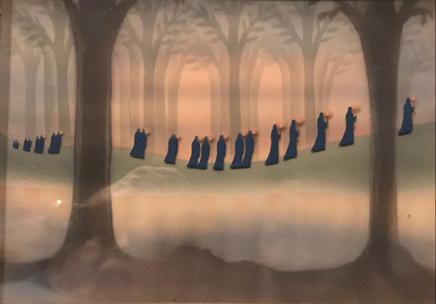 Original Walt Disney Production Cel on Courvoisier Background from Fantasia, "Ave Maria"