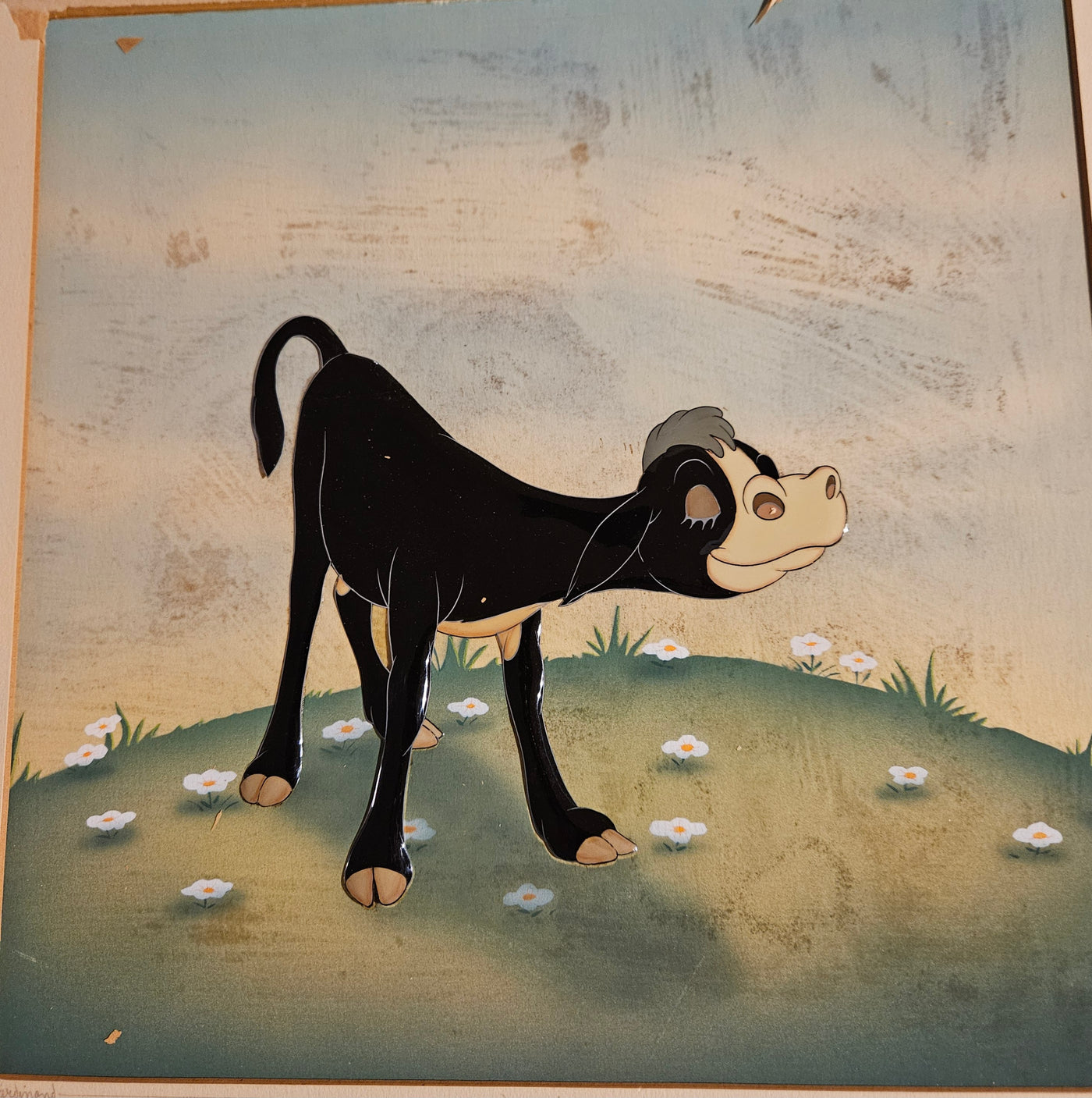 Original Walt Disney Production Cel on Courvoisier Background from Ferdinand the Bull