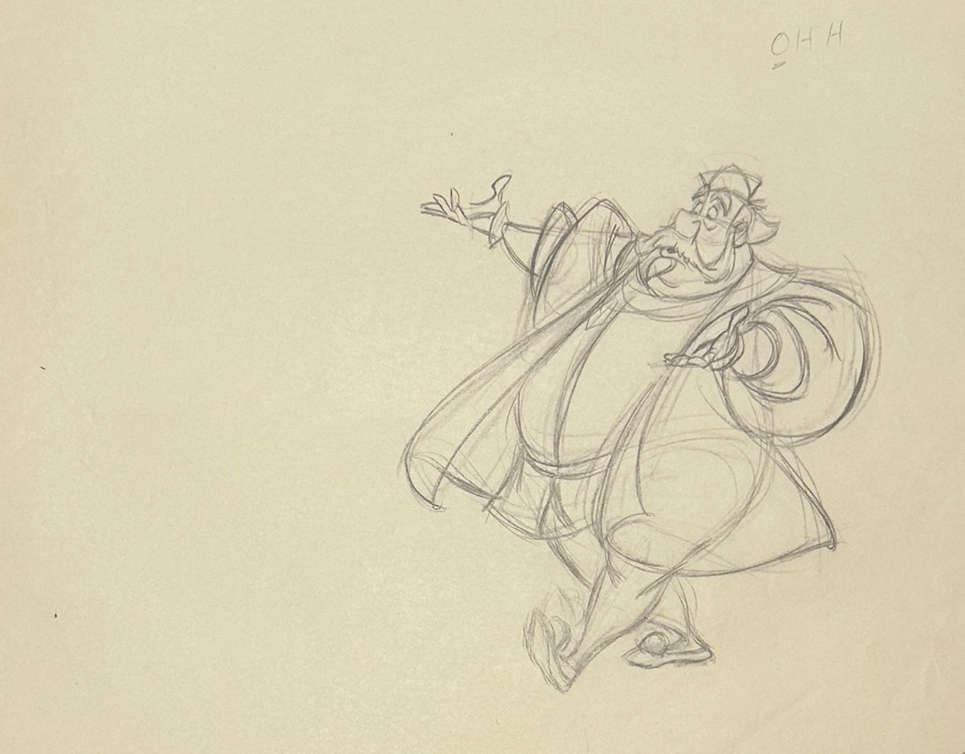 Original Walt Disney Production Drawing from Sleeping Beauty featuring King Hubert