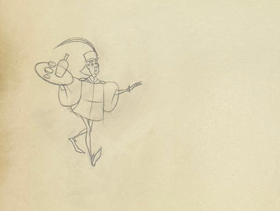 Original Walt Disney Production Drawing from Sleeping Beauty featuring the Lackey