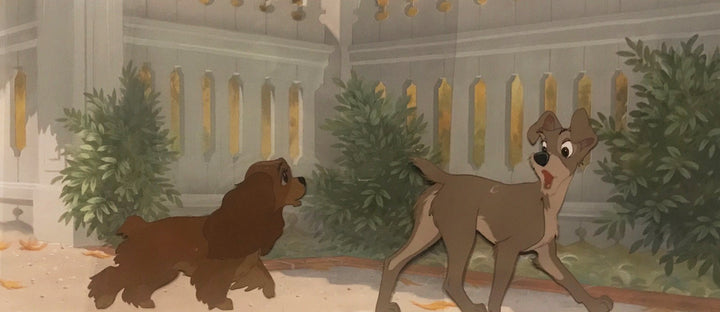 Original Walt Disney Production Cel featuring Lady and Tramp (1955
