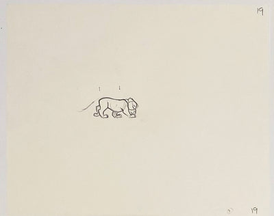 Original Walt Disney Sequence of 5 Production Drawings from The Lion King featuring Simba