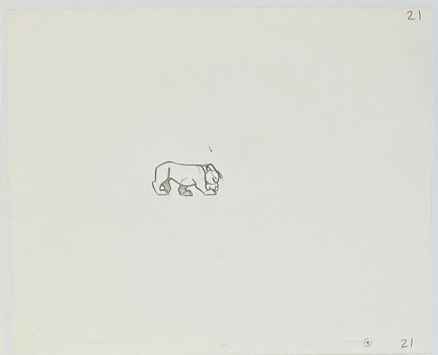 Original Walt Disney Sequence of 5 Production Drawings from The Lion King featuring Simba