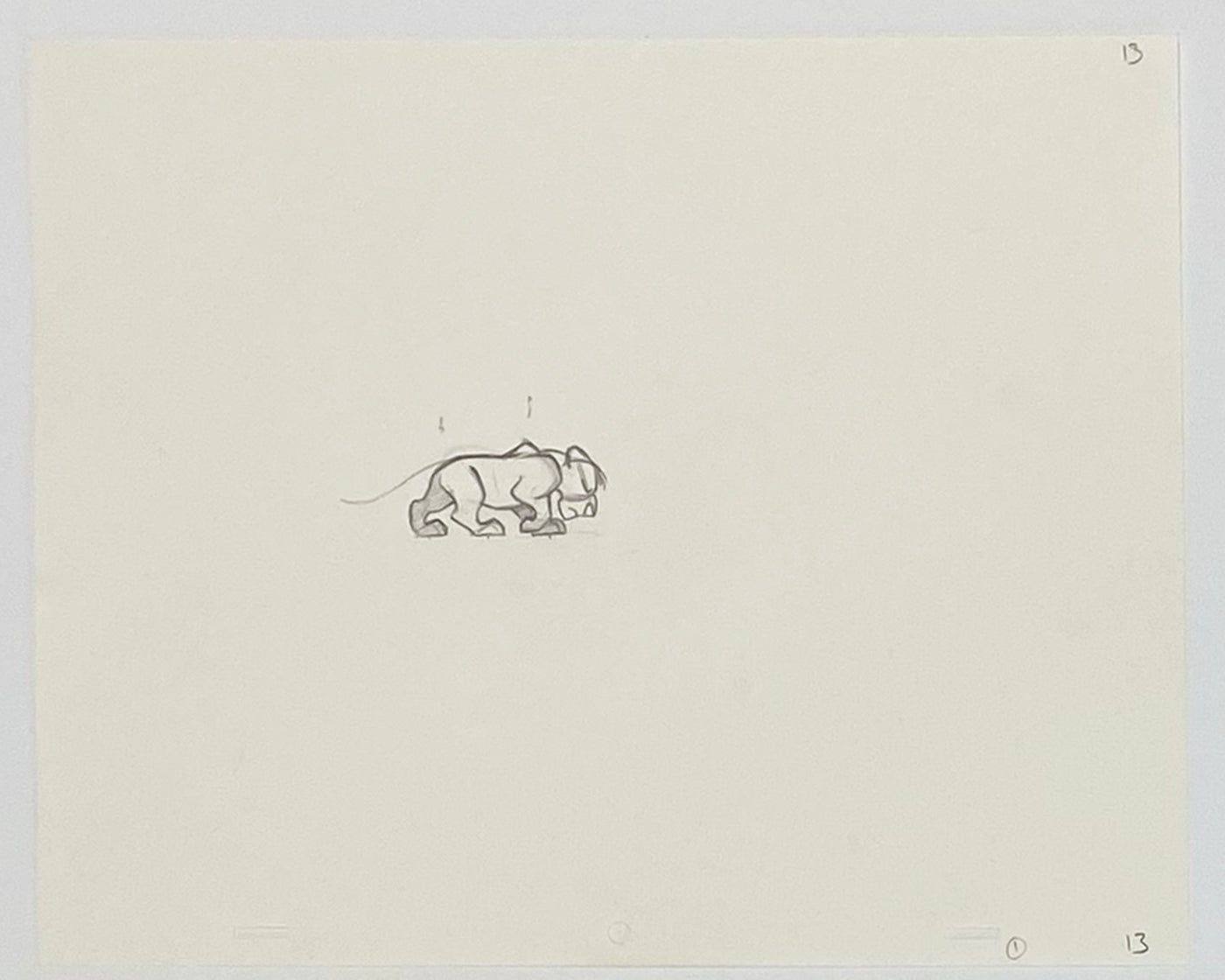 Original Walt Disney Sequence of 5 Production Drawings (B) from The Lion King featuring Simba