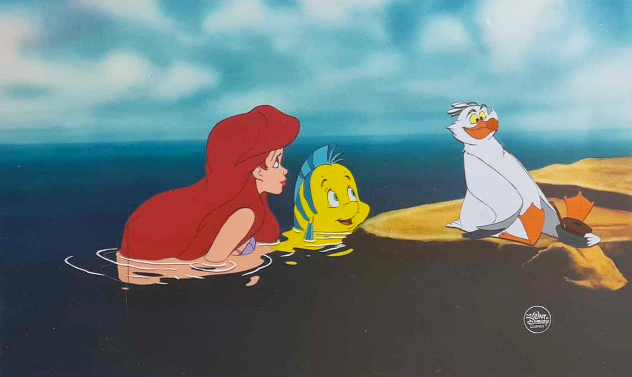 Original Walt Disney Production Cel from The Little Mermaid featuring Ariel