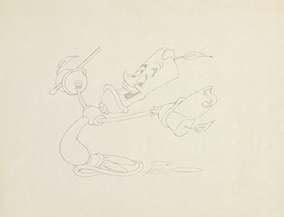 Original Walt Disney Production Drawing from Beauty and the Beast featuring Lumiere