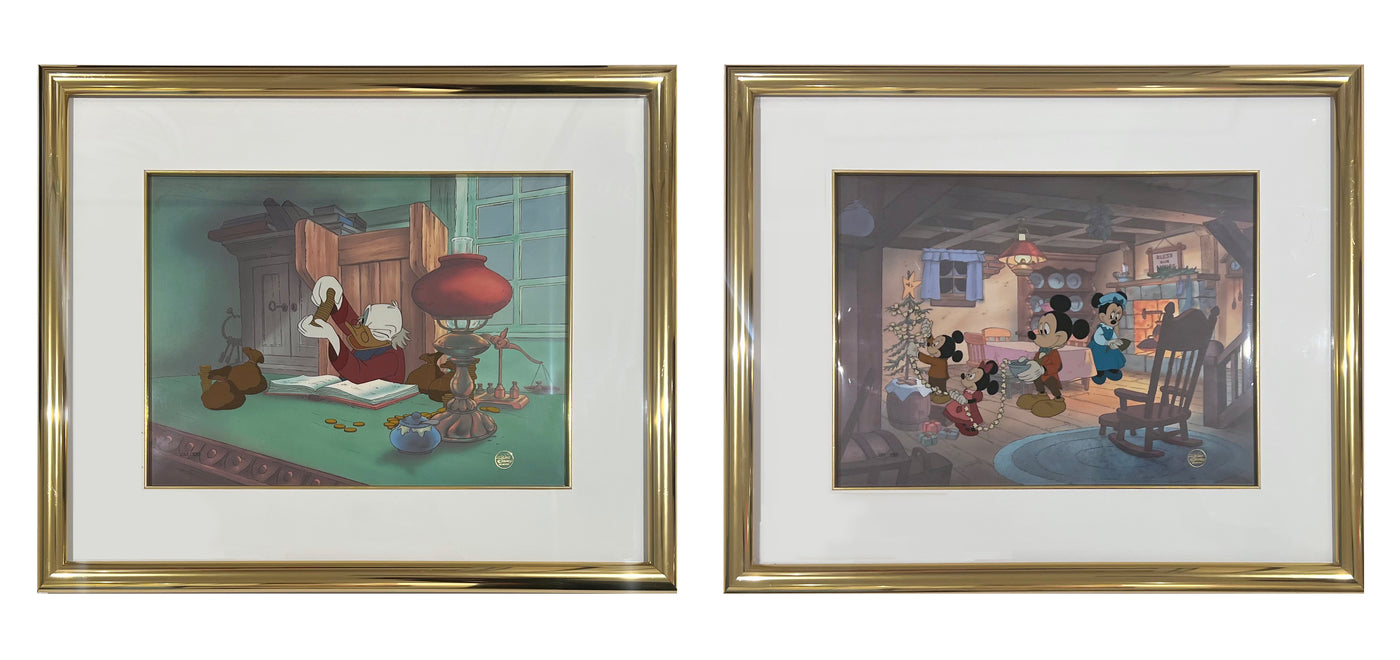 Set of Two Original Walt Disney Limited Edition Cels from Mickey's Christmas Carol