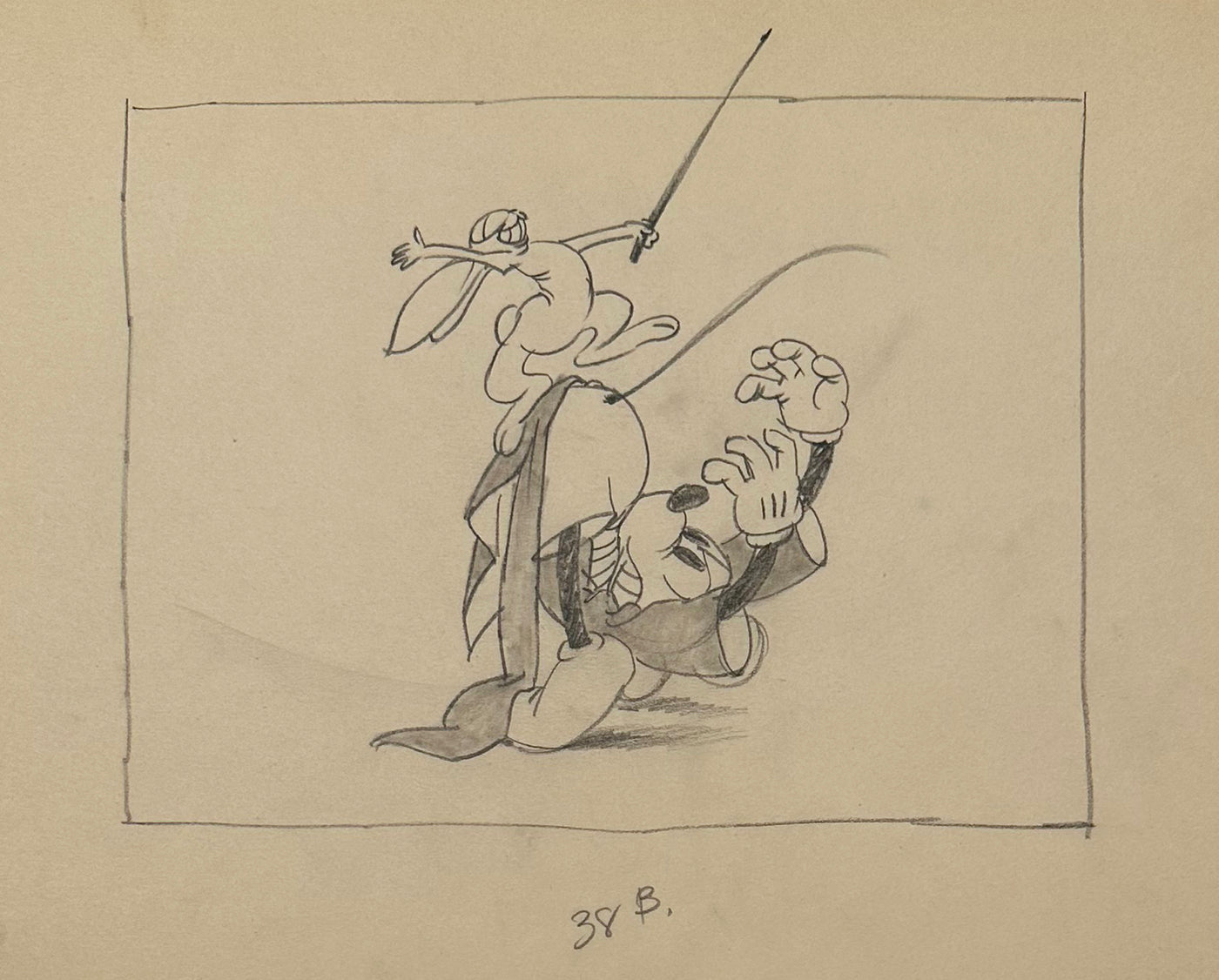 Original Walt Disney Production Drawing from Mickey's Grand Opera featuring Mickey Mouse