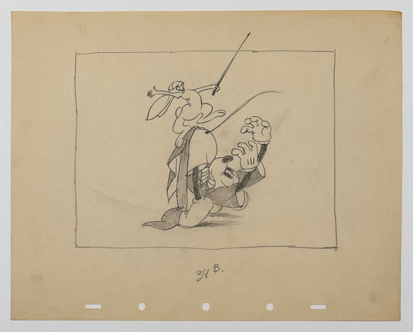 Original Walt Disney Production Drawing from Mickey's Grand Opera featuring Mickey Mouse
