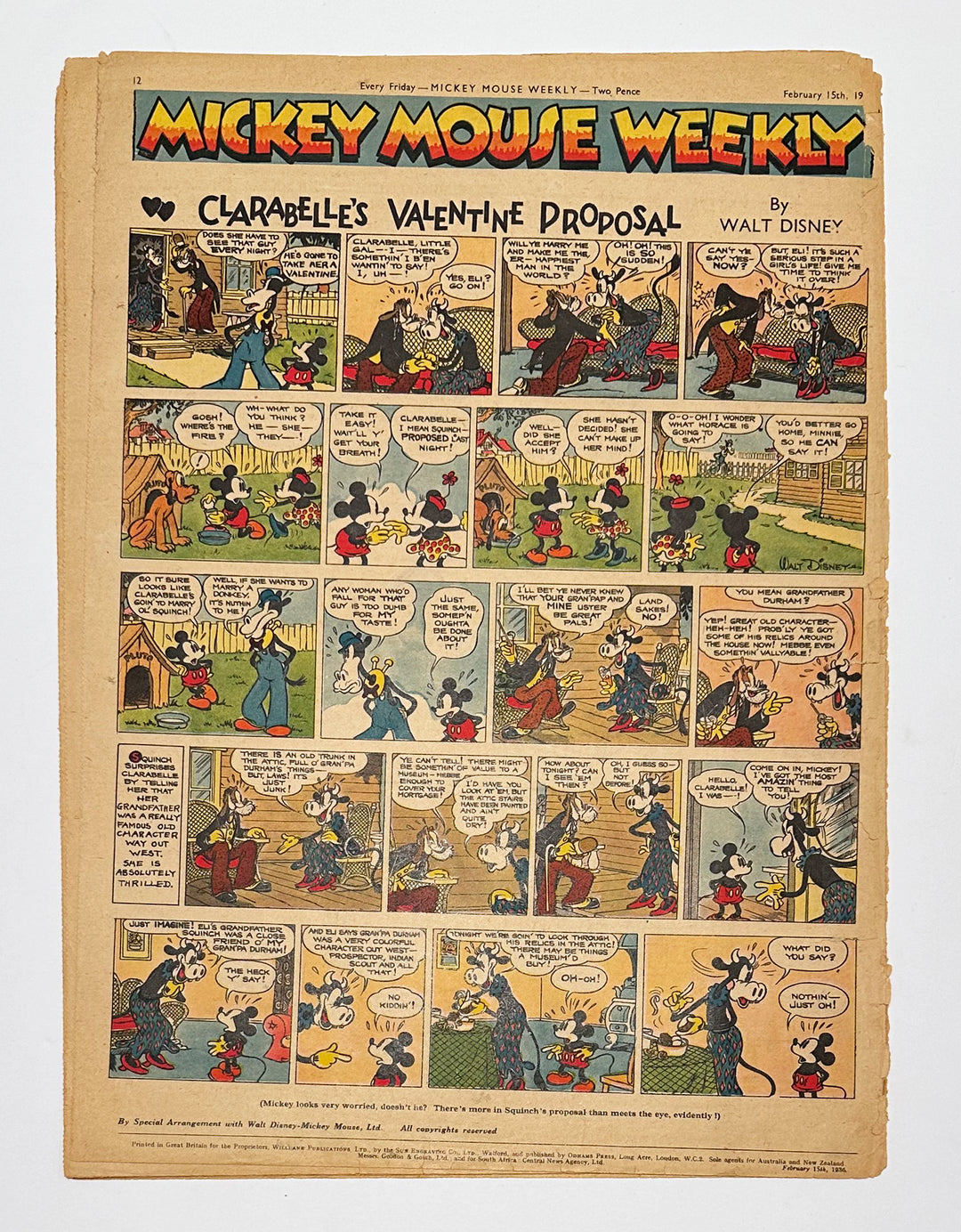Original Mickey Mouse Weekly Vol. 1 No. 2 (February 15th, 1936