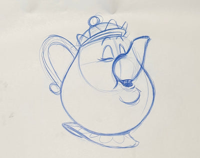 Original Walt Disney Production Drawing from Beauty and the Beast featuring Mrs. Potts