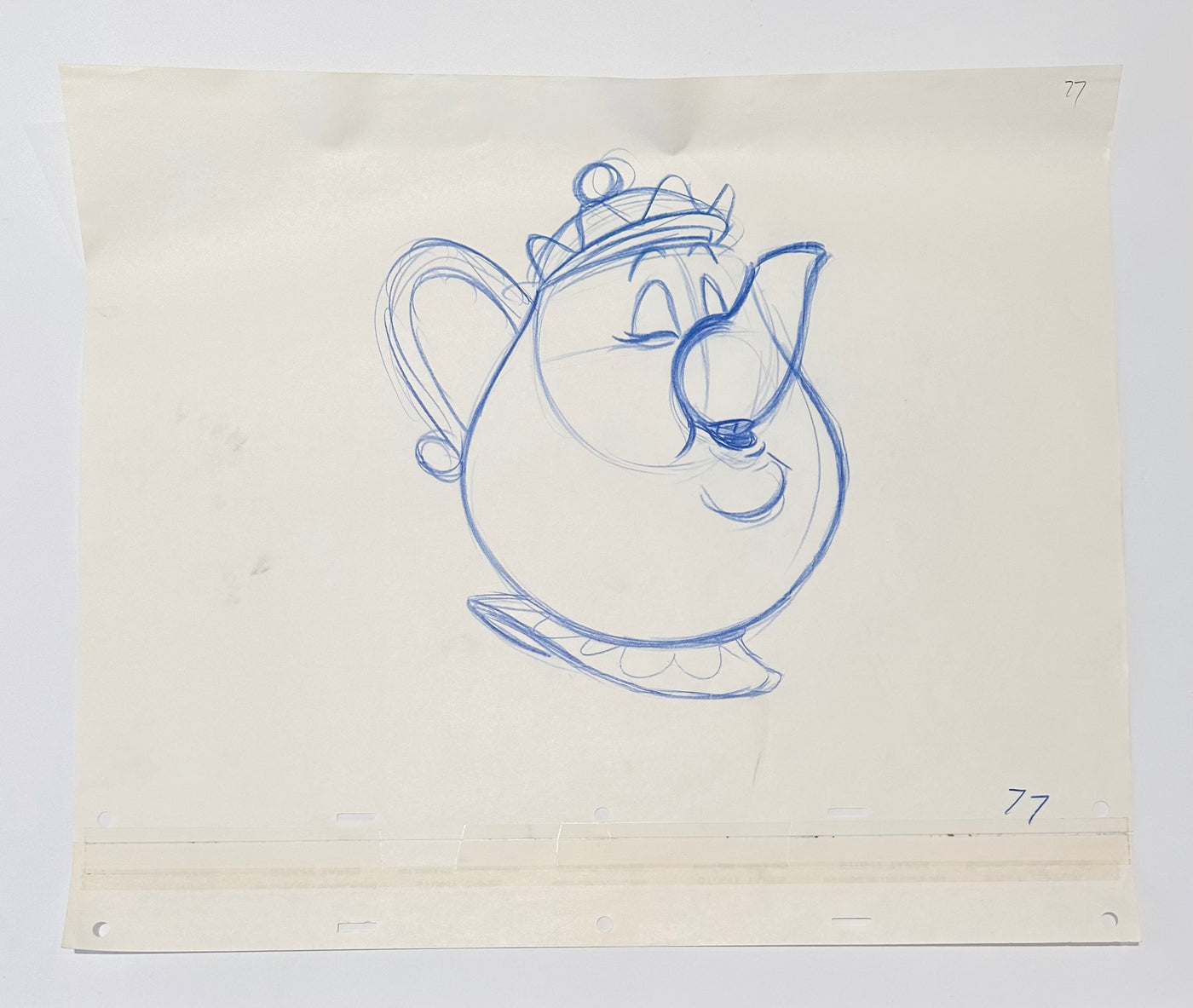 Original Walt Disney Production Drawing from Beauty and the Beast featuring Mrs. Potts