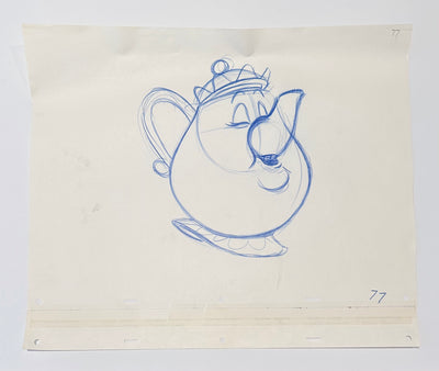 Original Walt Disney Production Drawing from Beauty and the Beast featuring Mrs. Potts