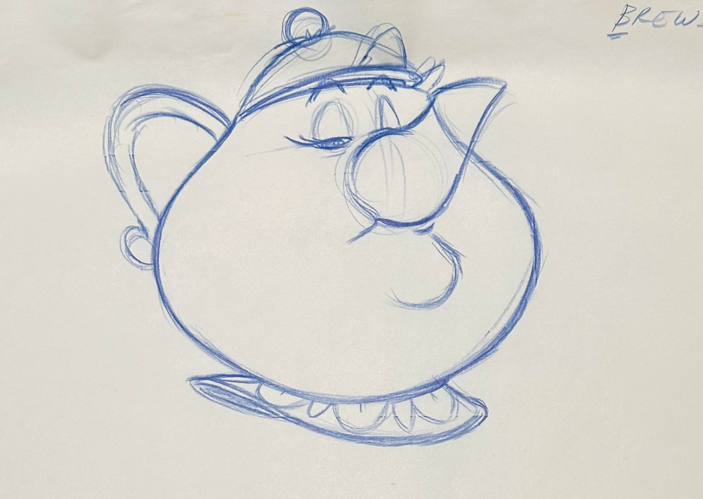 Original Walt Disney Production Drawing from Beauty and the Beast featuring Mrs. Potts